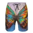 thumbnail image 4 of Naloa Oil Painting Beautiful Butterfly Men's Beach Shorts, Surfing shorts, Swim trunks, Quick Dry Swim Trunks for Surfing Beach Fun - XX-Large, 4 of 9