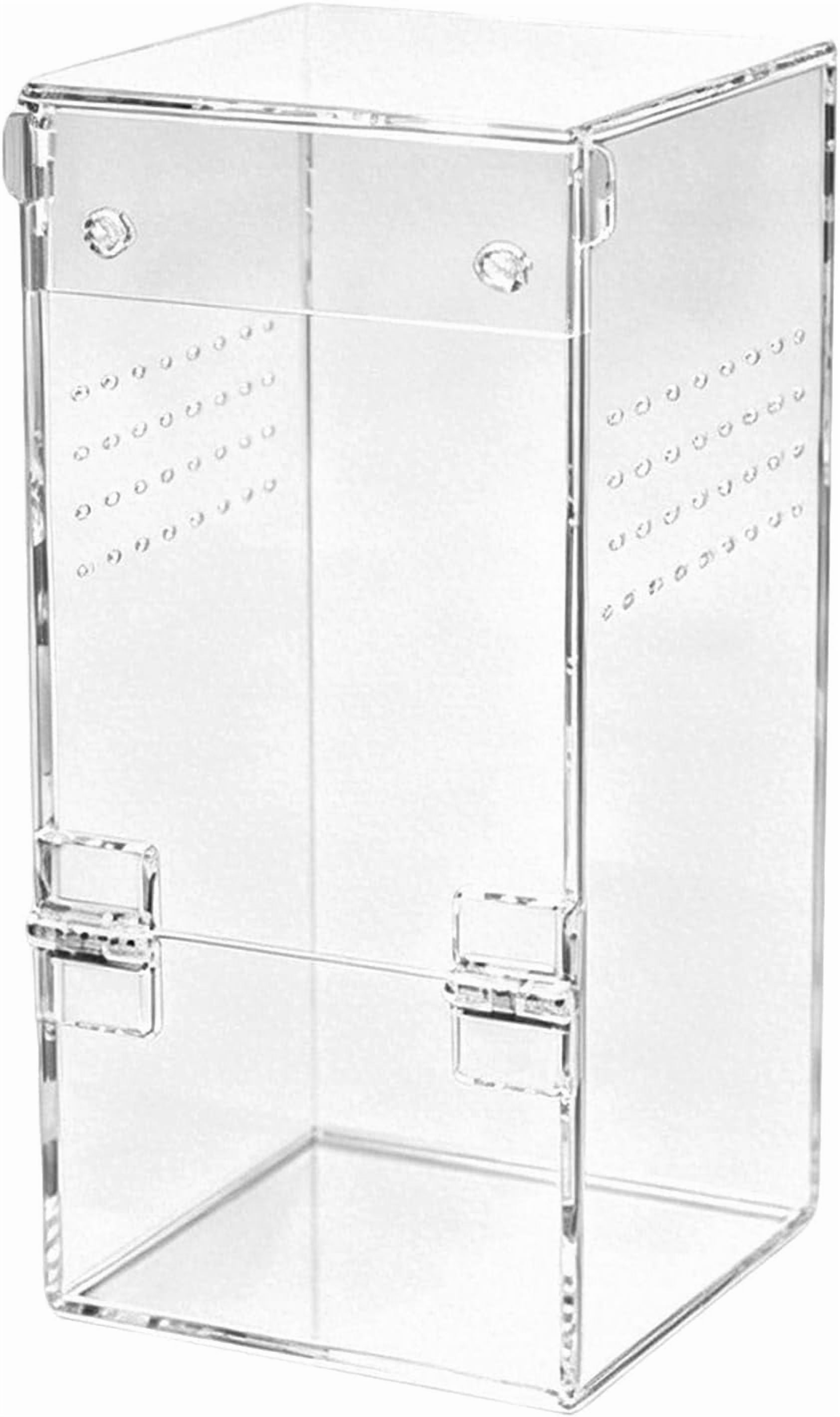 Acrylic Jumping Spider Enclosure, Magnetic Door Terrarium for Display and Observation