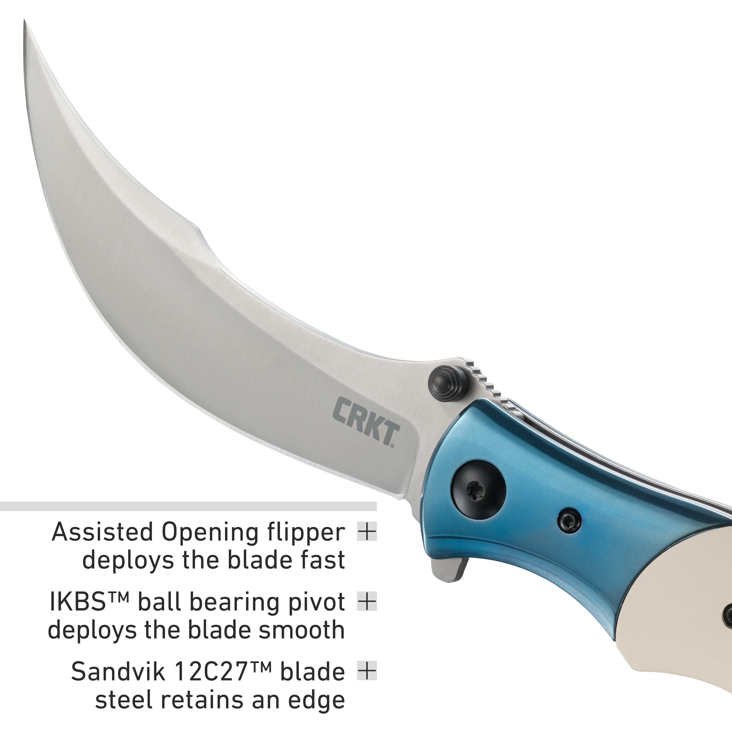 CRKT Ritual Everyday Carry Assisted Folding Knife with Liner Lock: 12C27 Steel Persian Style Blade, Micarta w/Stainless Steel Bolster Handle, Pocket Clip, 7471
