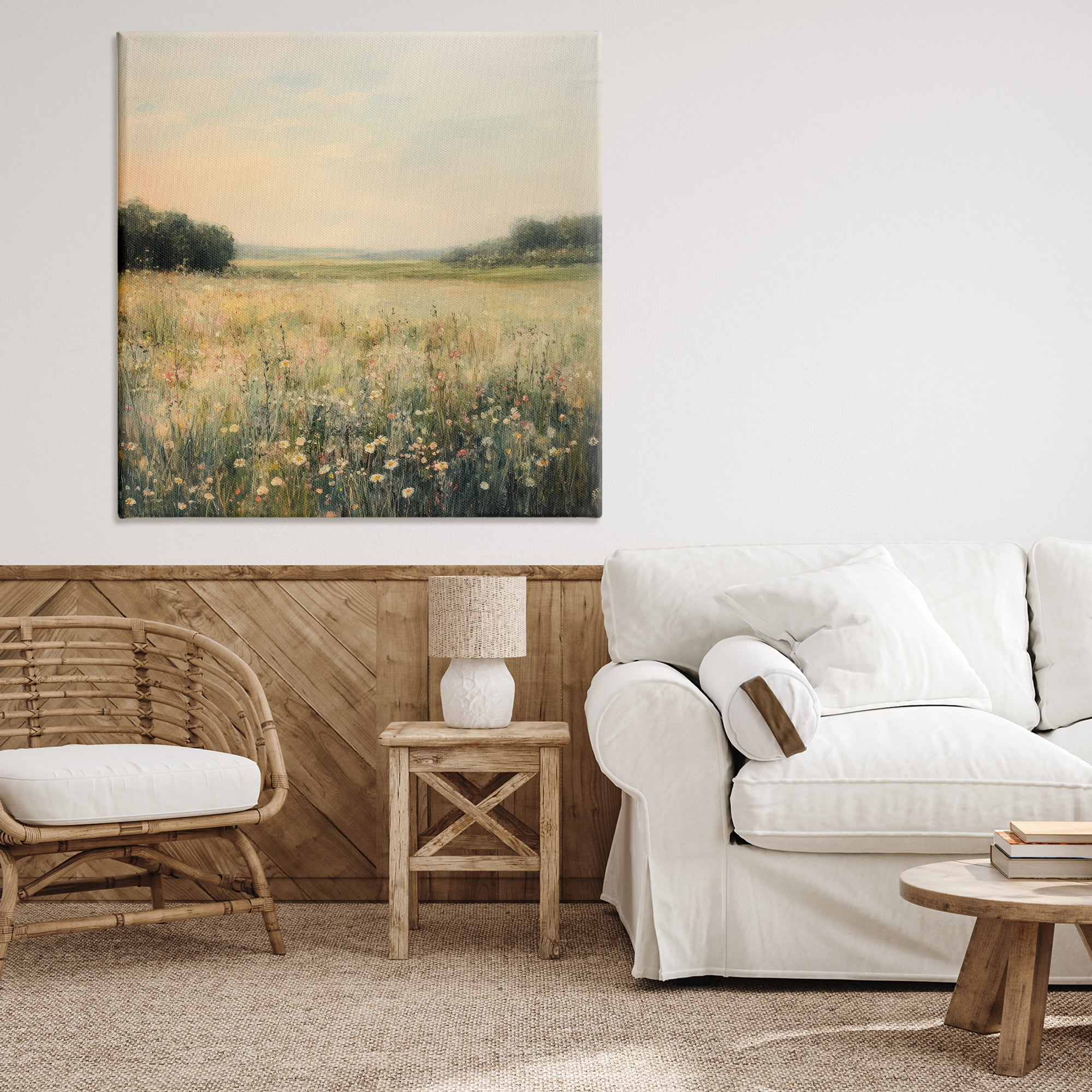 Stupell Industries Warm Wildflower Landscape Canvas Wall Art design by Petal Prints Design, 36 x 36