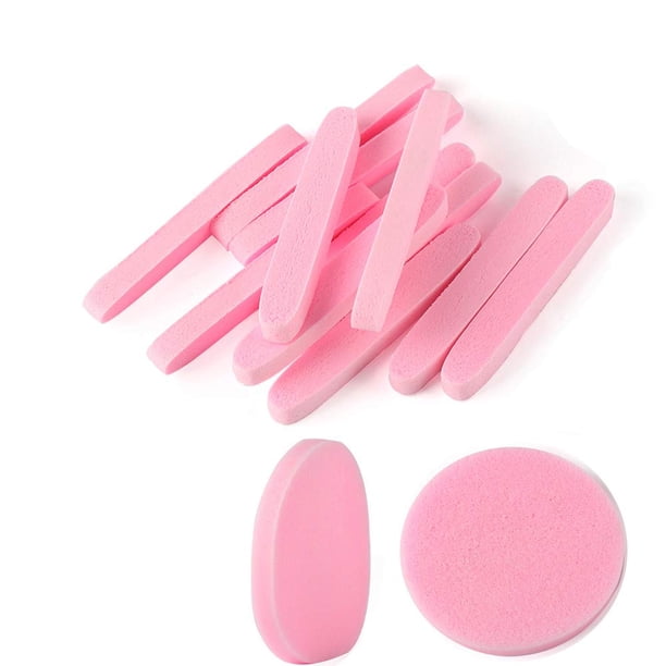 Esponja facial comprimida 120 unidades PVA Eliminación de maquillaje profesional Esponjas redondas para lavado de cara Almohadillas de spa Limpieza exfoliante para mujeres Rosa