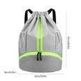 thumbnail image 3 of TopLLC Sport Drawstring Backpack, Large Capacity String Bag with Mesh Pockets & Shoes Compartment, Waterproof Training Equipment Bag, Dry Wet Separated Fitness Storage Backpack for Swim Beach Gym, 3 of 9