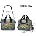 thumbnail image 3 of Insulated Crossbody Lunch Bag 10L Lunch Tote with Adjustable Shoulder Strap for Work Office Picnic Vibrant Garden Filled, 3 of 6