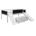 thumbnail image 4 of Harper & Bright Designs Twin Size Loft Bed with Two Storage Boxes, Multi-Functional Wood Loft Bed with Climbing Frame Slide and Guardrails, White, 4 of 17