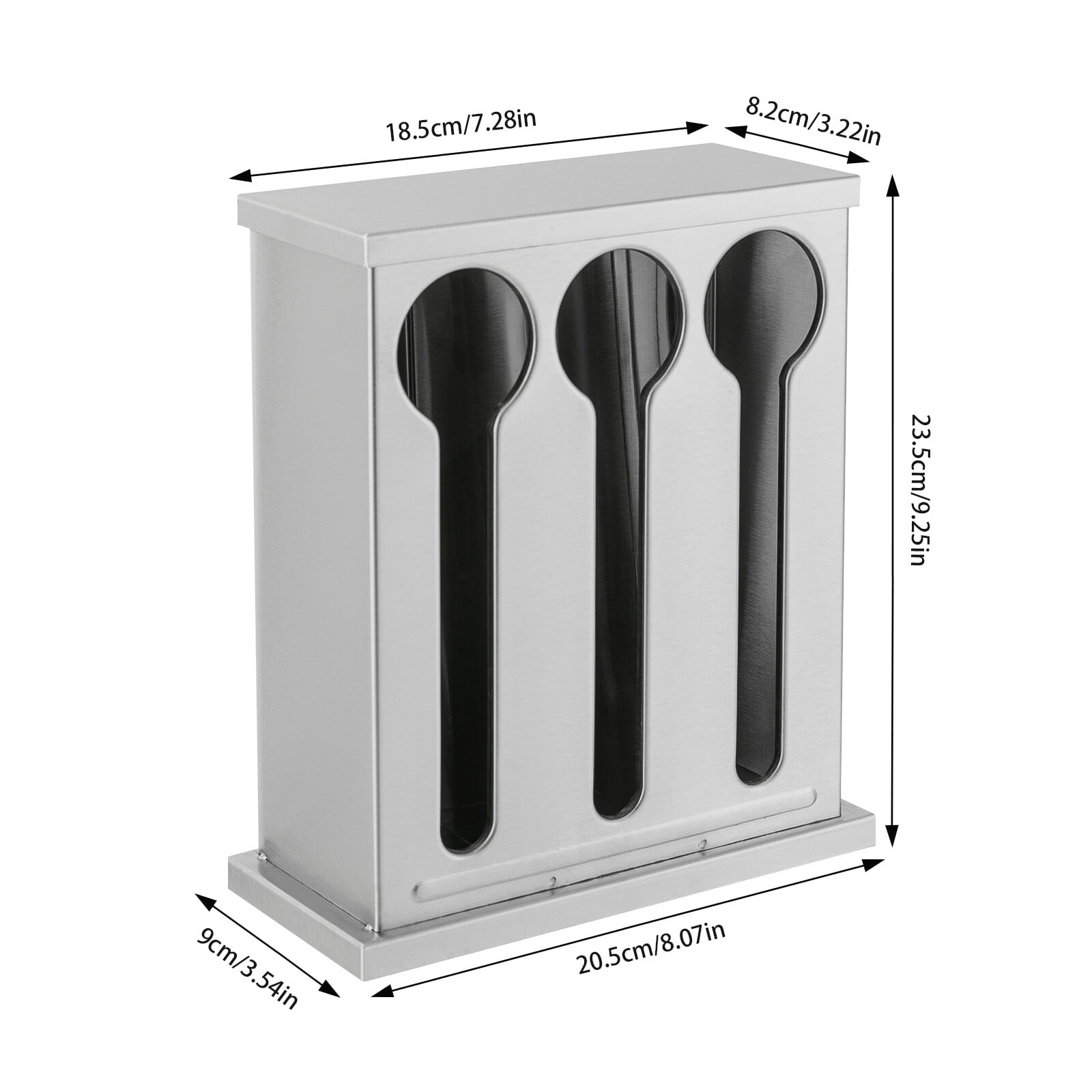 3 Compartment Utensil Dispenser Stainless Caddy Cutlery Organizer, Flatware Holder Silverware Organizer, Forks Spoons Knives Dispenser for Restaurant Party Buffet Dinner Table Kitchen Countertop