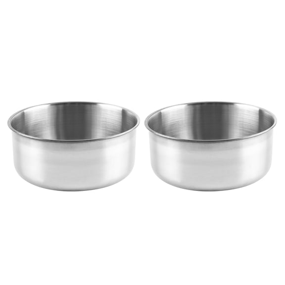 OUNONA Set of 2 Stainless Steel Bird Feeder Bowls for Parrot Cage, Small Size Feeding Basins for Birds