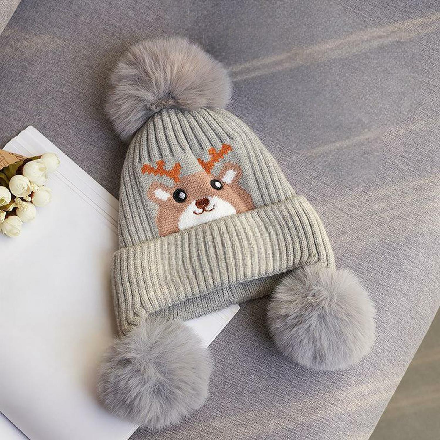 Baby Kids Winter Warm Hats, Infant Toddler Children Pom Pom Beanie Knit Cap Girls Boys