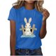 thumbnail image 4 of Camisas de Manga Corta para las Mujeres Moda Casual Impresión Cuello Redondo Suéter Tee Blusas, 4 of 4