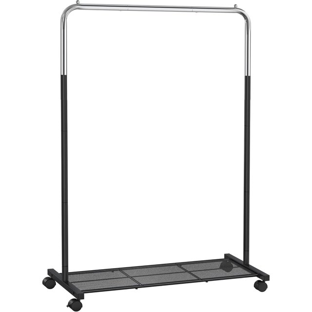 Clothes Rack with Wheels . Garment Rack Clothing Rack for Hanging Clothes with Dense Mesh Storage Shelf lb Load Capacity Brakes Steel Frame UHSRBK