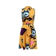 thumbnail image 3 of Robe Sans Manches à Imprimé Abstrait avec Boutons devant, Robe Décontractée à Taille Nouée et Col pour le Printemps et l'Été, Vêtements pour Femmes, 3 of 10