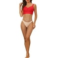 thumbnail image 2 of Unique Bargains Women's Full Coverage Bra Hem Wide Straps Wirefree Bralett 40E Red, 2 of 6