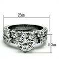 thumbnail image 2 of Five Stone Type 8x8mm Round CZ Stainless Steel Womens Engagement 2 Rings Set - Size 9, 2 of 4
