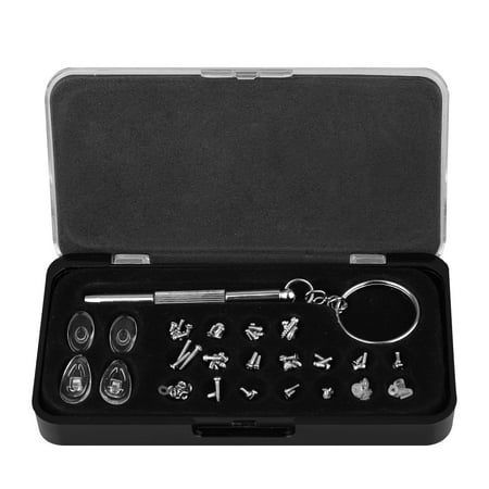 Eyeglasses Repair Kit – Small Screws and Nose Pads Set with Screwdriver for Glasses, Eye Glasses and Sunglasses