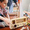thumbnail image 3 of Destornillador para niños Tablero ocupado de madera Juguetes educativos ocupados Niños y bebés 3+ Aprende habilidades básicas Educación en el aula Juguetes sensoriales Autobús ocupado JAMW Sencillez, 3 of 5