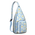 thumbnail image 1 of Yellow Bloom Sling Backpack - Vibrant Daisy Flower Pattern Crossbody Bag, Fashion Forward, 1 of 4