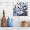 thumbnail image 3 of White Cat Iceberg Clouds Wall Clock Square Silent Non Ticking Battery Operated Clock for Home Bathroom Kitchen Bedroom Living Room, 3 of 8