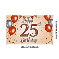 thumbnail image 3 of Glittery 25th Birthday Banner with Balloons Stars Background Party Decoration Photography Props for Birthday Party Celebration Event Decor Backdrop, 3 of 8