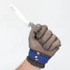 thumbnail image 4 of A Guantes de acero inoxidable, guantes anticorte, grado 5, protección anticorte para carnicero, trabajos de jardinería, malla de alambre para matadero, L, 4 of 5