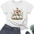 thumbnail image 4 of Cavosen Happy Easter Womens Blouses Short Sleeve Summer Cute Eggs Print Pullover Tops Crewneck Festival Shirts Vacation Holiday T Shirts Casual Dressy Trendy Workout Tees S, 4 of 4