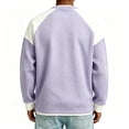 thumbnail image 4 of GrmtClth Sweatshirt Waffle Henley Color Block Long Sleeve Pullover Tops Mens Light Daily Streetwear Outfit Purple XL, 4 of 5