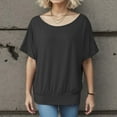 thumbnail image 3 of TYGHBN Women's Oversized T-Shirt with Batwing Sleeves Short Sleeve Tops Womens Shirts Long Sleeve Womens Loose Athletic Tees Long Sleeve The Shirt Tall Long Sleeve Shirts for Women Long Sleeve Shirt, 3 of 6