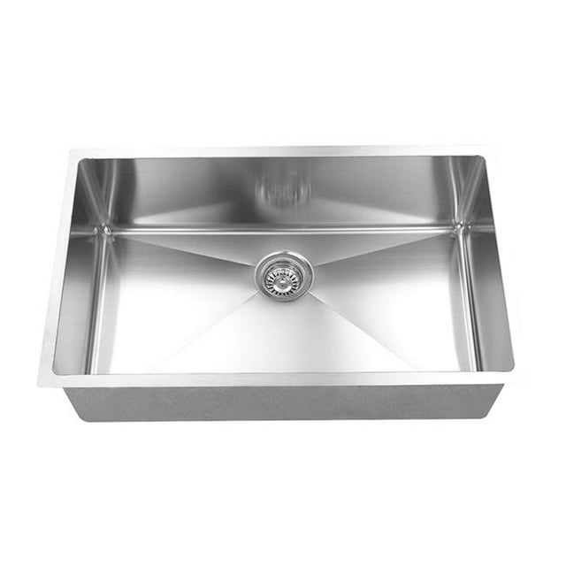 Boann UMR3018 Hand Made 16 Gauge R15 Single Bowl Undermount Stainless Steel Kitchen Sink With Grid - 30 x 18 in.