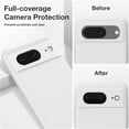 thumbnail image 5 of KOMI for Google Pixel 8 Case, Liquid Silicone Case with 2X Screen Protectors, Full Body Protective Cover, Shockproof, Slim Phone Case, Anti-Scratch Soft Microfiber Lining 6.2", White, 5 of 5