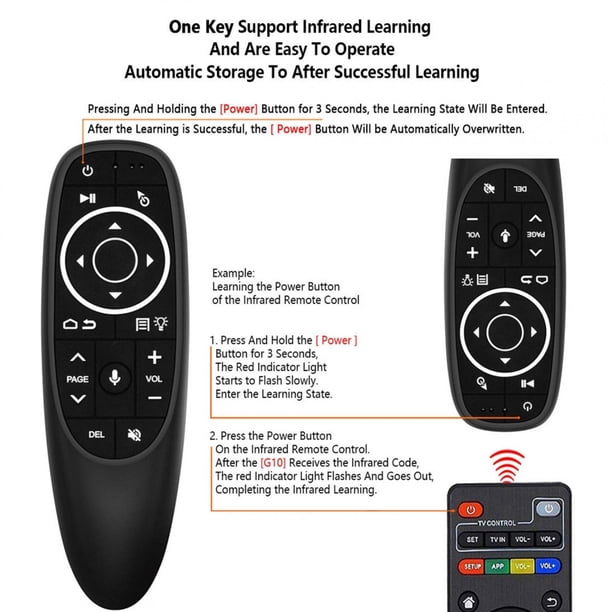 Control remoto, 2.4G USB inalámbrico Air Air Remote Mouse Control remoto por voz Diseño fácil de usar