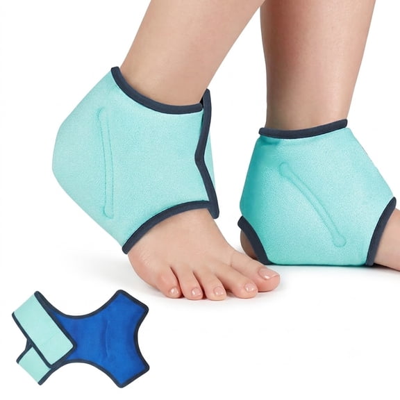 Ankle Ice Pack Wrap for Hot and Cold Therapy, Reusable Gel Pack for Ankle Sprains Heel Pain Relief Swelling and Sports Recovery