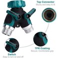 thumbnail image 1 of 2 Way Hose Splitter, Garden Hose Splitter, 3/4” and 1/2” 2 Way Distributor with 2 Valve Outlets, 2 Way Splitter with 3 Washers, Garden Hose Connector, 1 of 4