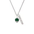 thumbnail image 2 of Delight Jewelry 12mm Faceted Green Glass Spinner Silvertone Live the Life You Have Imagined Bar Charm Necklace, 23", 2 of 4