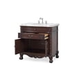 thumbnail image 3 of Benton Collection 36" Mahogany Wood Style Bathroom Vanity with Cream Marble Top, 3 of 6