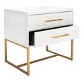 thumbnail image 6 of SAFAVIEH Estelle 2-Drawer Contemporary Glam Nightstand, White (29.5 in. W x 20 in. D x 27 in. H), 6 of 15