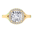 thumbnail image 4 of Margot - Moissanite Cushion Cut Lab Diamond Solitaire Engagement Ring With Halo, 4 of 5