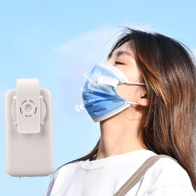 Mascarilla facial ventilador portátil Mini eléctrico 2 velocidades antivaho purificación de aire refrigeración carga USB mascarilla facial Clip en ventilador