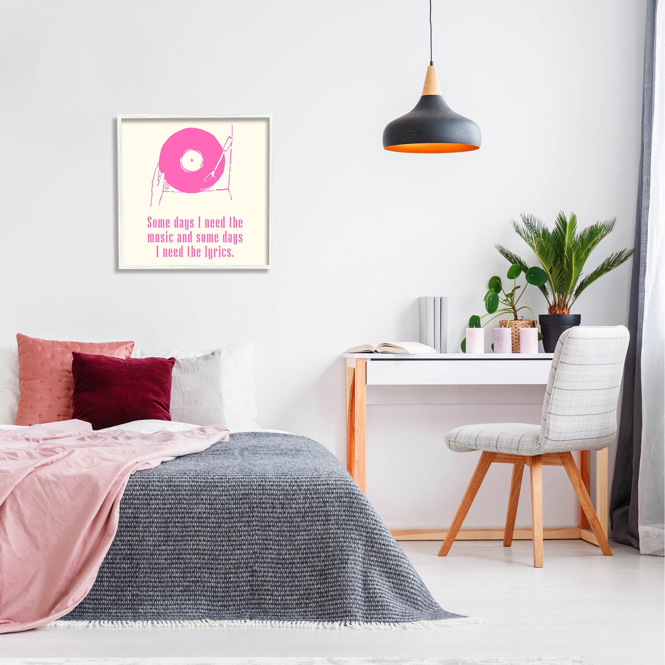 Stupell Industries Somedays Music and Lyrics Phrase Graphic Art White Framed Art Print Wall Art, Design by Melissa Wang