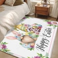 thumbnail image 4 of Happy Easter Area Rugs 3'x5', Small Throw Rugs for Living Room Bedroom, Watercolor Gnomes Eggs Flowers Botanical Spring Indoor Outdoor Rug Non-Slip Low Pile Carpet Runner Reversible Floor Mats, 4 of 8