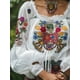 thumbnail image 4 of Blusa bohemia con mangas abullonadas y estampado de flores, blusa sexy de encaje con cuello cuadrado y aberturas para mujer, blusas elegantes para primavera, verano y otoño, 4 of 4