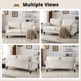 thumbnail image 3 of Ktaxon Modern Linen Loveseat Sofa Small American Style Couch for Bedroom, Office, Apartment, Dorm Beige, 3 of 7