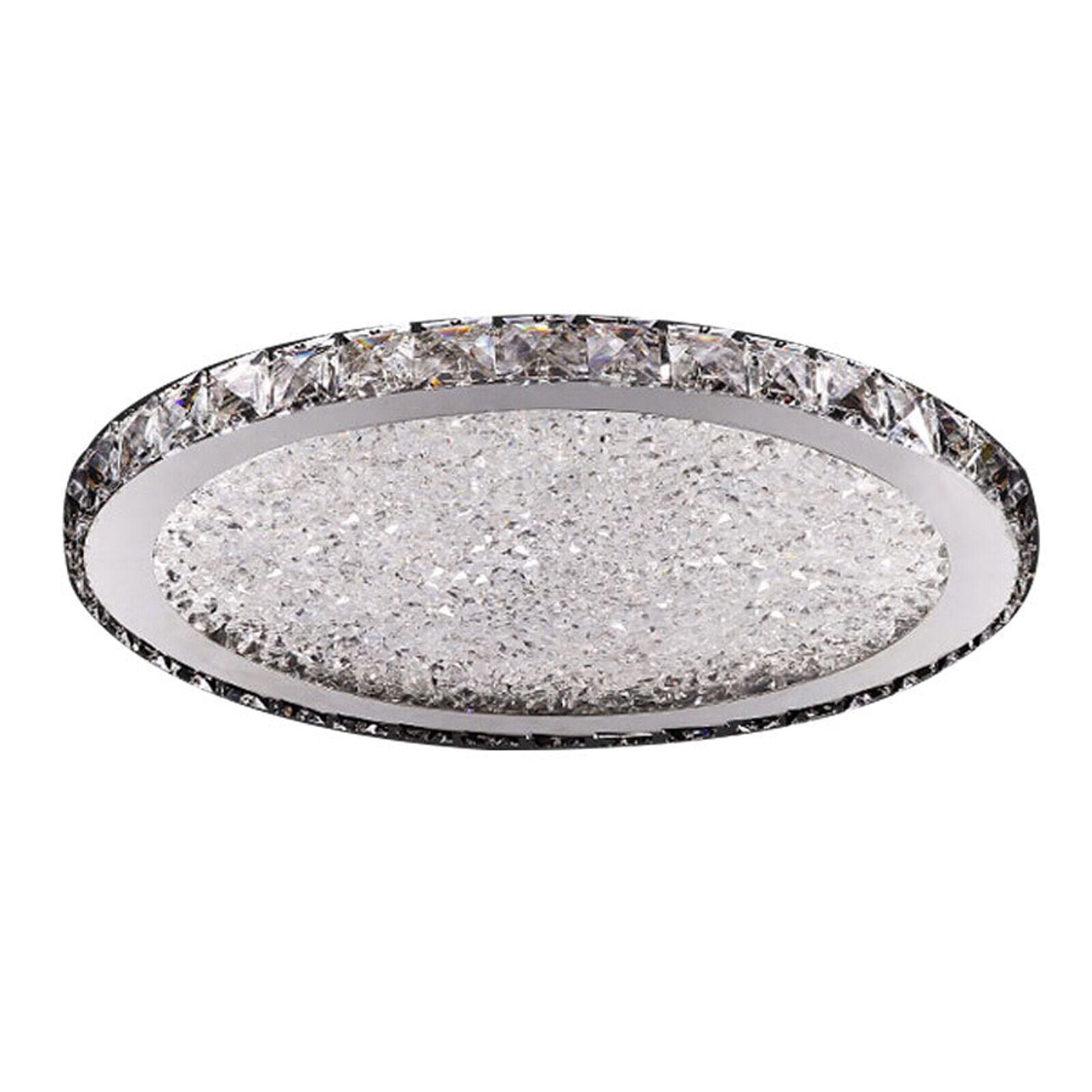Miumaeov Modern Flush Mount Crystal Chandelier LED Ceiling Light Pendant Lamp Fixture for Bedroom Hallway, Silver (16 inch)