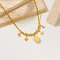 thumbnail image 4 of GKNET Women 18K Gold Plated Stainless Steel Oval Turquoise Star Pendant Charm Necklace, 4 of 5