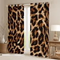 thumbnail image 2 of jejeloiu Kawaii Cheetah Print Curtains Pack of 2 (42x84 Each),Chic Leopard Pattern Curtains Blackout,Black Brown Bedroom Curtains For Girls Teens,Super Cozy Room Decor, 2 of 6
