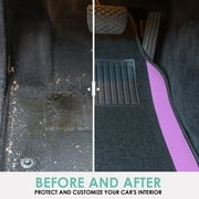 FH Group Carpet Floor Mats for Car, SUV, Van Universal Fit w/ Free Gift - Full Set F14407Purple