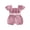 Purple, variant on BemeyourBBs Toddler Baby Girls Summer Clothes Infant Baby Girls 2 Piece Outfits Short Puff Sleeve Square Neck Ruched Shirt Tops Belted Shorts Sets