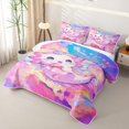 thumbnail image 3 of Manfei Dreamy Axolotl Twin Quilt Set,Rainbow Cloud Art Twin Coverlet Set For Girls,Pastel Multicolor,2pcs, 3 of 7