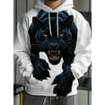 thumbnail image 4 of Men's Hooded Sweatshirt 3D Digital Print Black Panther Pattern Trendy Loose Pullover Casual Sports Top Spring Autumn New Street Fashion Jacket Long Sleeve Men's Sportswear Sweatshirt, 4 of 5