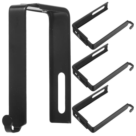 TEHAUX 4pcs Adjustable Over the Door Metal Hooks Universal Hanger Cubicle Hook Set