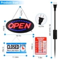 thumbnail image 2 of LED Open Signs for Business  1.23lbs Business Neon Open Sign Advertisement Board with Steady Flashing Modes Business Hours and Open Closed Sign  18.7x9.45in, 2 of 9