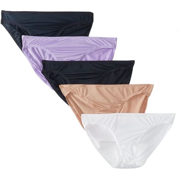 Women's Fruit Of The Loom 5DMF051 Assorted Microfiber Bikini Panties - 5 Pack (Assorted 7)