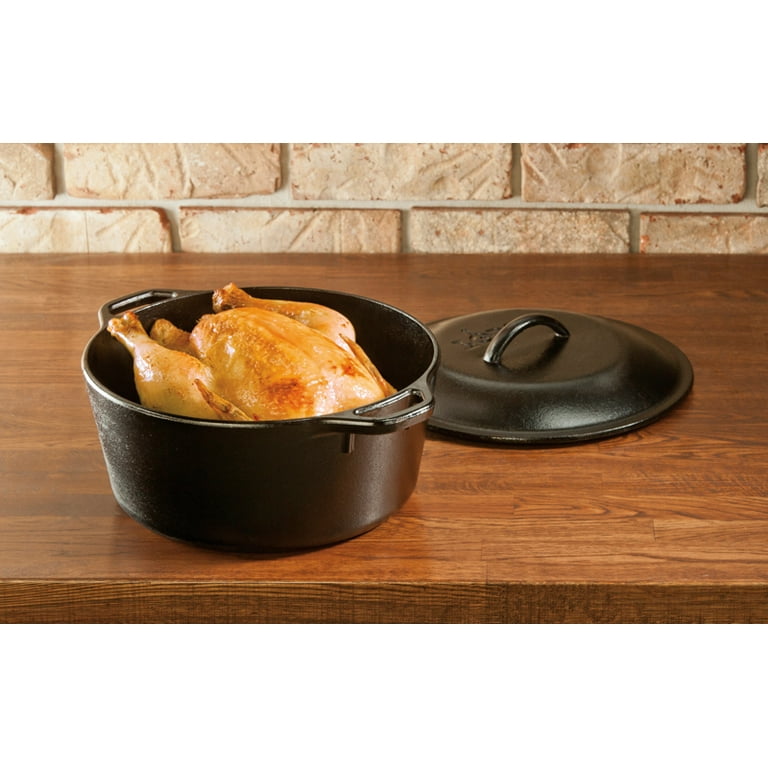 Lodge 2 Quart Cast Iron Dutch Oven. Pre-seasoned Pot with Lid for Cooking,  Basting, or Baking 